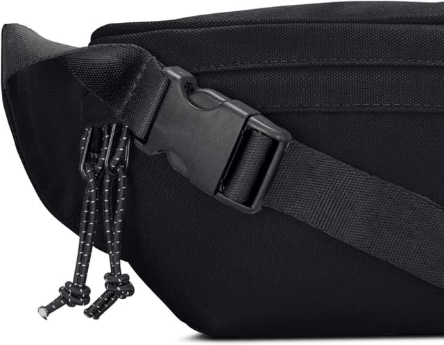 Detalle de JOHNNY URBAN Tom sac banane noir unisexe imperméable (porté taille ou croisé)