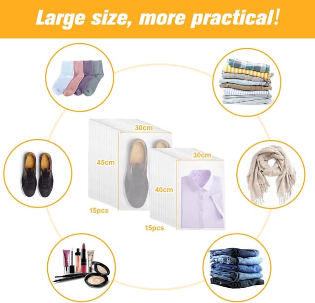 Detalle 2 de Bolsas zip grandes 40 x 30 y 45 x 30 cm 30 u