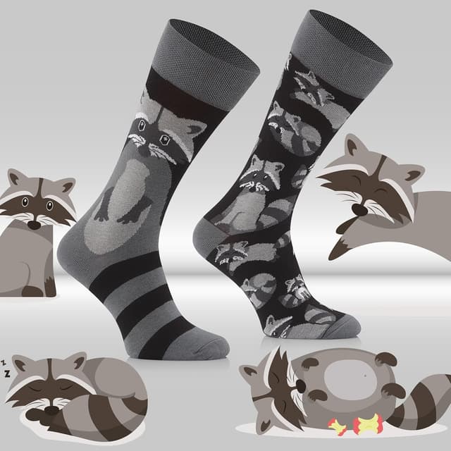 Detalle de TODO Colours Lustige Socken mit Waschbär-Motiv – mehrfarbig (Herren & Damen)