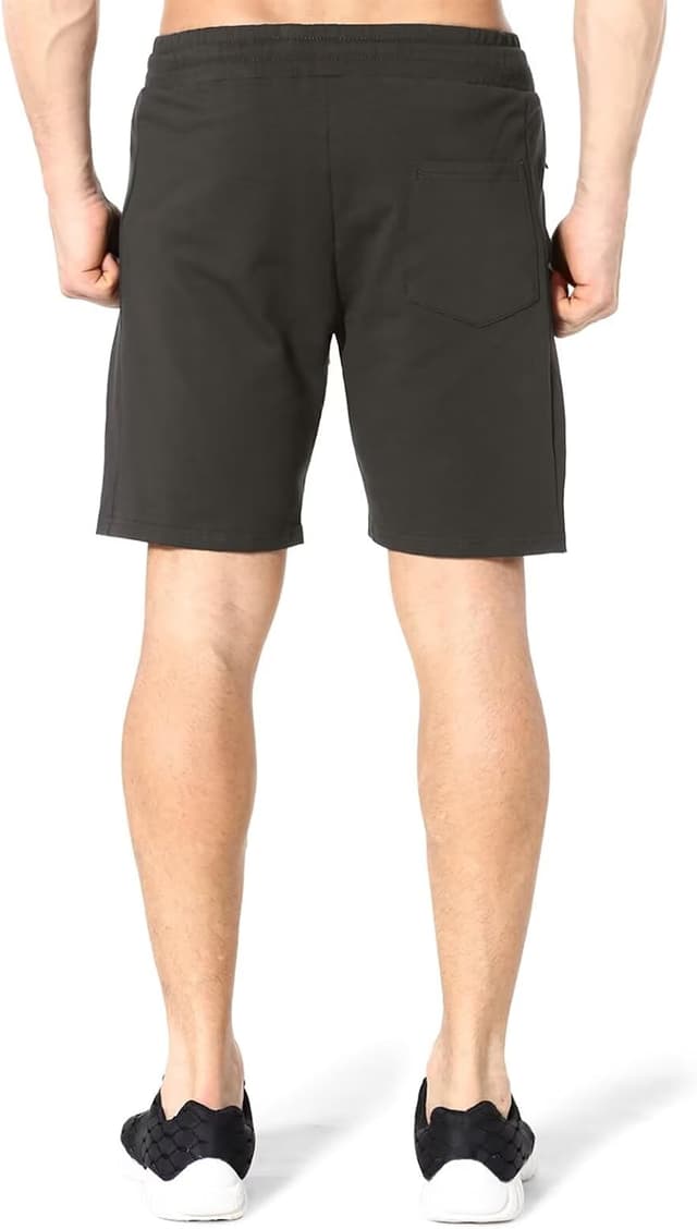 Detalle de ZENWILL Mens Cotton Gym Shorts with Zip Pockets (Running, Workout & Tennis)