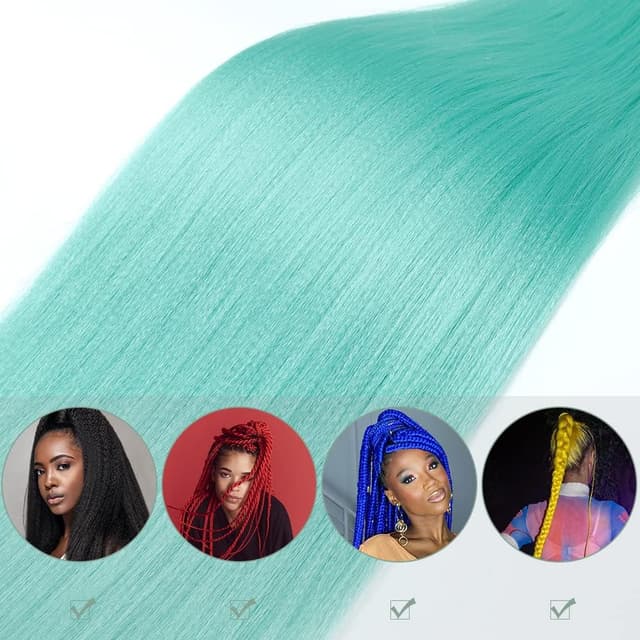 Detalle de Extension per trecce africane YDDM — pre-tese Mint da 26 pollici, 3 pack