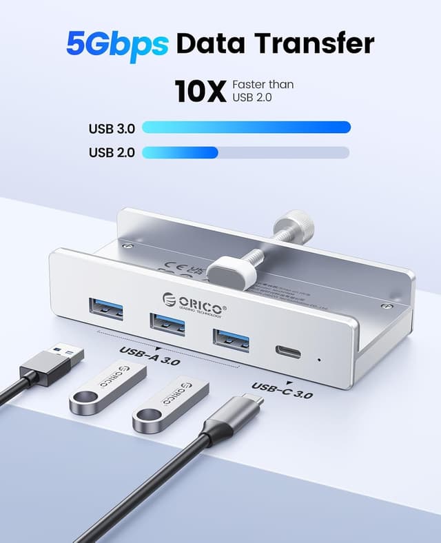 Detalle 2 de ORICO Hub USB 3.0 con 4 puertos y cable de 1m