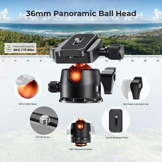 Thumbnail 5 de K&F Concept Treppiede Carbonio 162 cm