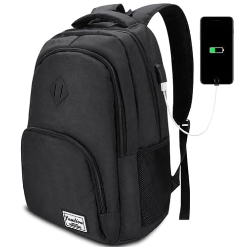 Detalle de YAMTION Mochila escolar y para portátil de 30 L con compartimento acolchado y puerto USB (48 x 33 x 20 cm)