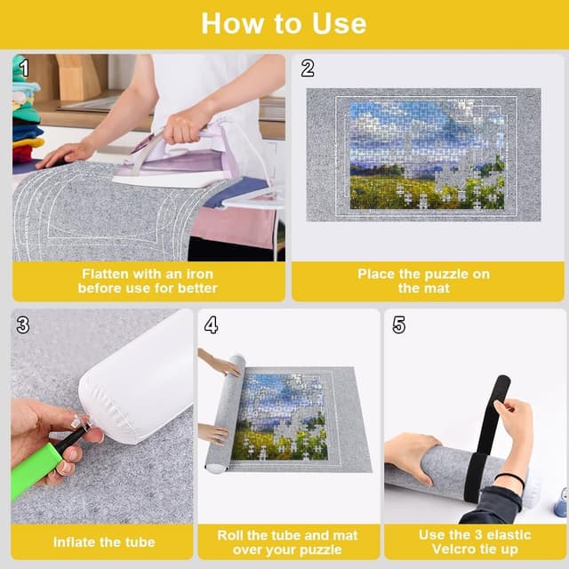 Thumbnail 5 de Ainiv Puzzle Roll Mat with Felt Storage 115×66 cm