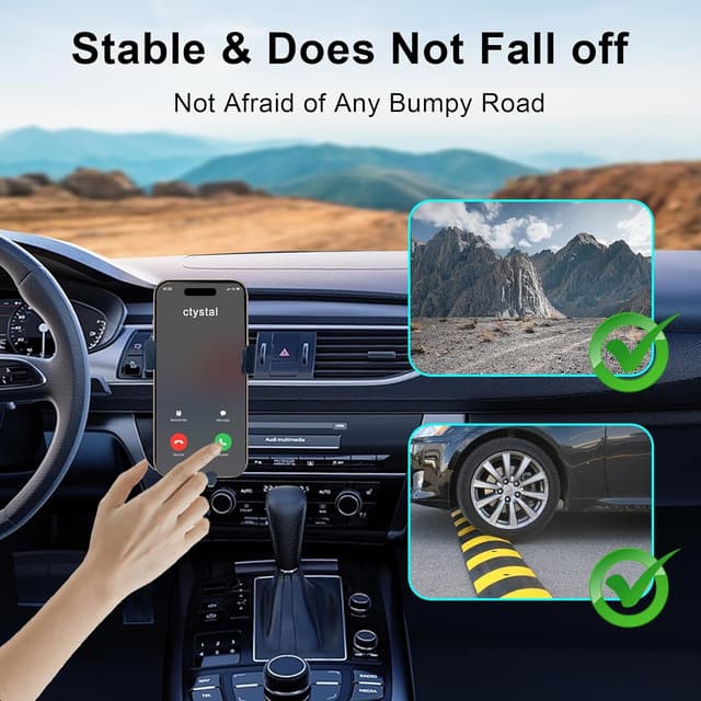 Detalle de SPTSSWET Handyhalterung fürs Auto (Lüftung) – 360° drehbar, Hakenclip-Design, für 4–7 Zoll Smartphones