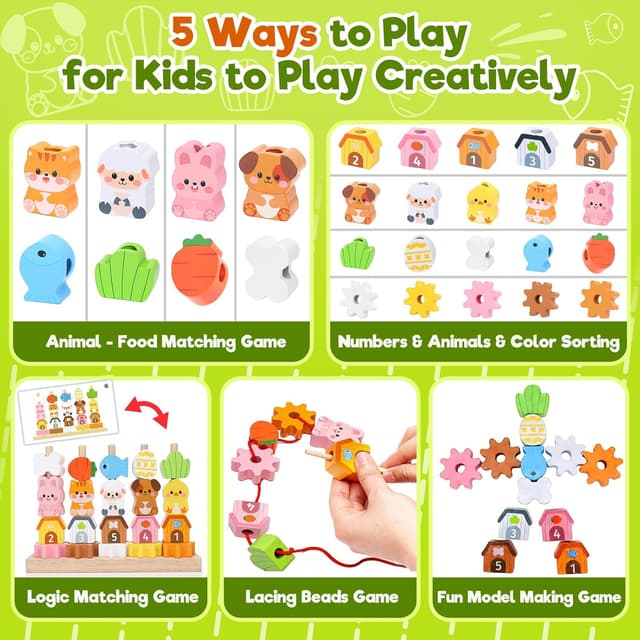 Detalle 2 de Montessori Spielzeug Lernspielset ab 18 Monaten