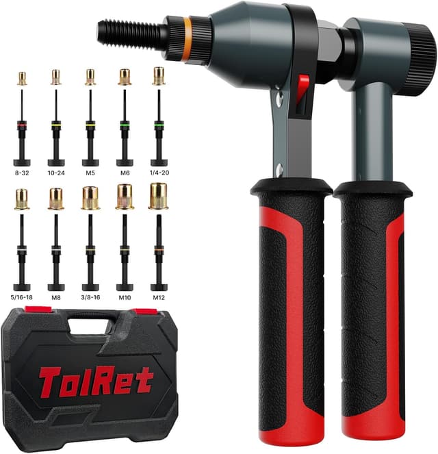 Detalle de TOLRET TR21 Ratchet Rivet Nut Tool Kit 100pcs 🛠