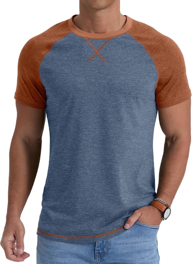 Detalle de QIXING Herren T-Shirt Rundhals mit 30 °C