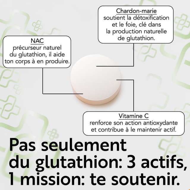 Detalle 2 de Glutathion Réduit 500 mg PiùLife (480 comprimés) avec vitamine C, NAC et chardon-marie