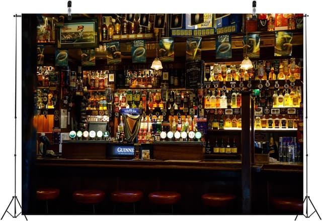 Detalle de CORFOTO 9x6ft Fabric Irish Capital The Temple Bar Interior backdrop for photo studio