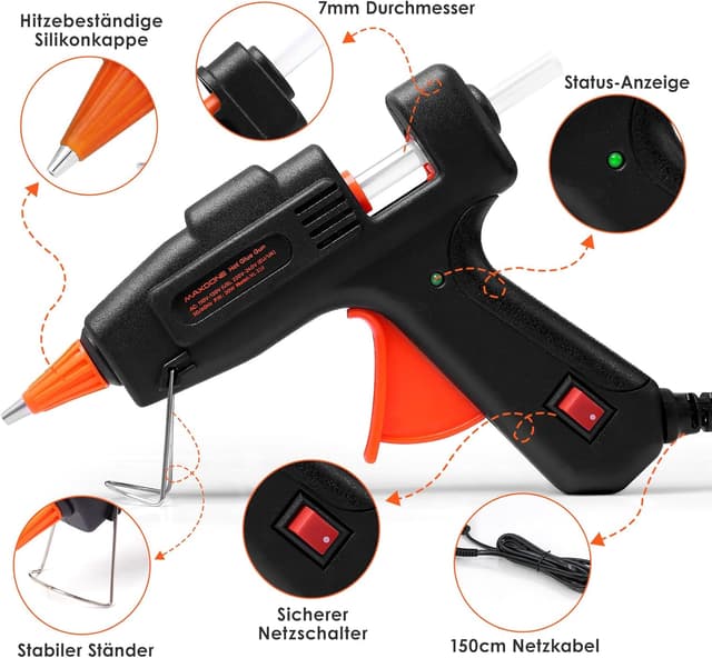 Detalle 2 de MAXDONE 20W Heißklebepistole mit 30 Sticks