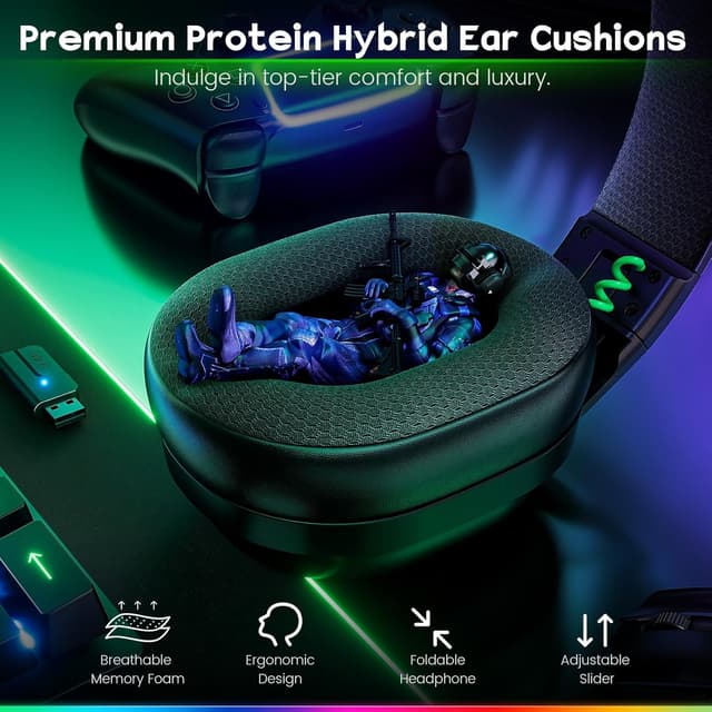 Thumbnail 6 de WESEARY Wireless Gaming Headset 50‑Hour battery