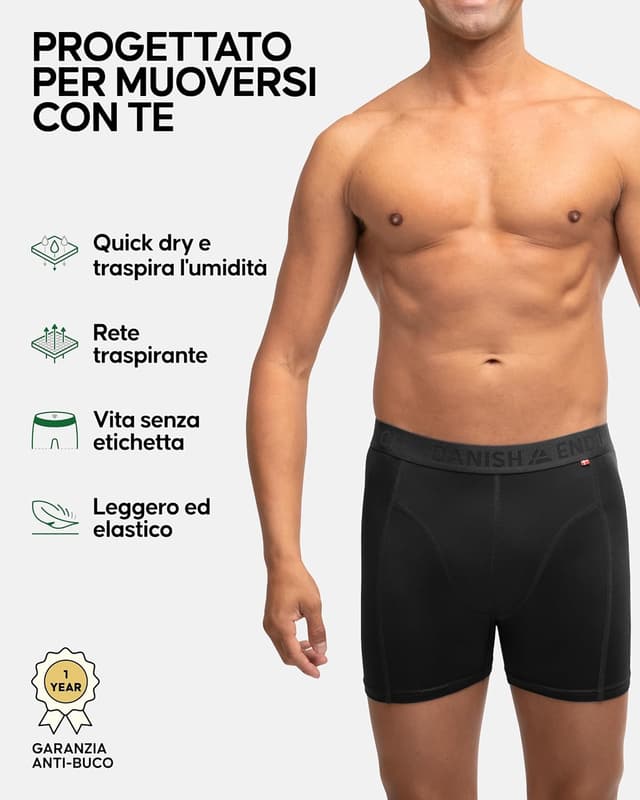 Detalle 2 de Danish Endurance Boxer Sportivi Confezione da 3