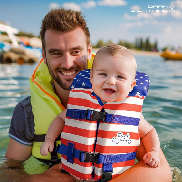 Detalle de Dark Lightning USCG-Approved Infant Life Jacket (0–30 lbs) for Baby & Toddlers