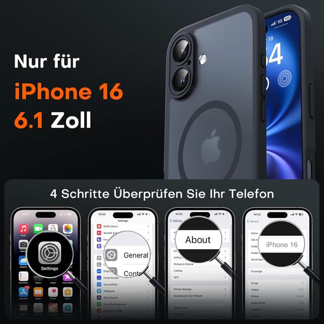 Detalle 2 de TOCOL iPhone 16 Hülle MagSafe Vollschutz 256 GB?