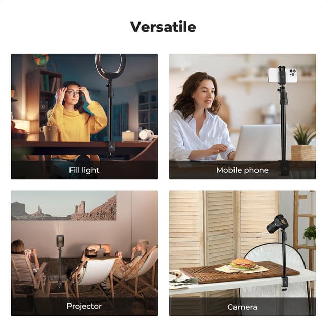 Thumbnail 6 de K&F CONCEPT Extendable Camera Desk Mount with Ball Head (14.5–35.4" adjustable) for DSLR, lighting and phones