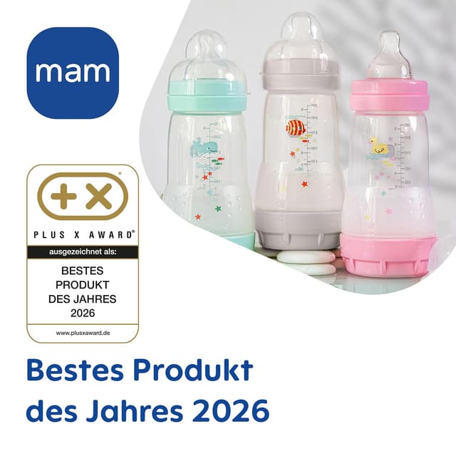 Detalle 2 de MAM Easy Start Anti-Colic Neugeborenen-Set (0+) mit 4 Babyflaschen & 1 Start-Schnuller, mint