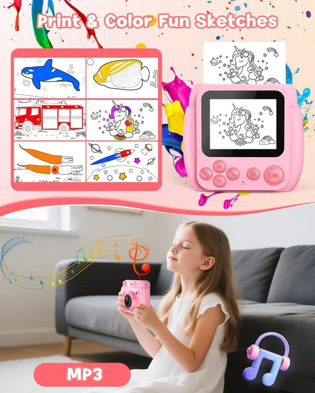 Thumbnail 5 de Gofunly Kids Camera Instant Print 1080P 2.4"