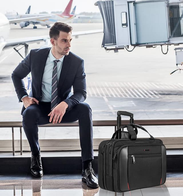 Thumbnail 6 de EMPSIGN Borsa per laptop con ruote trolley fino a 17,3" e tasca RFID, impermeabile – nero