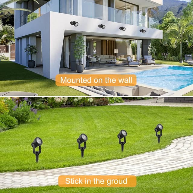 Detalle 2 de CORESLUX Solar Garden Spotlights (4-in-1) 3000K Warm White Waterproof Outdoor Uplighters