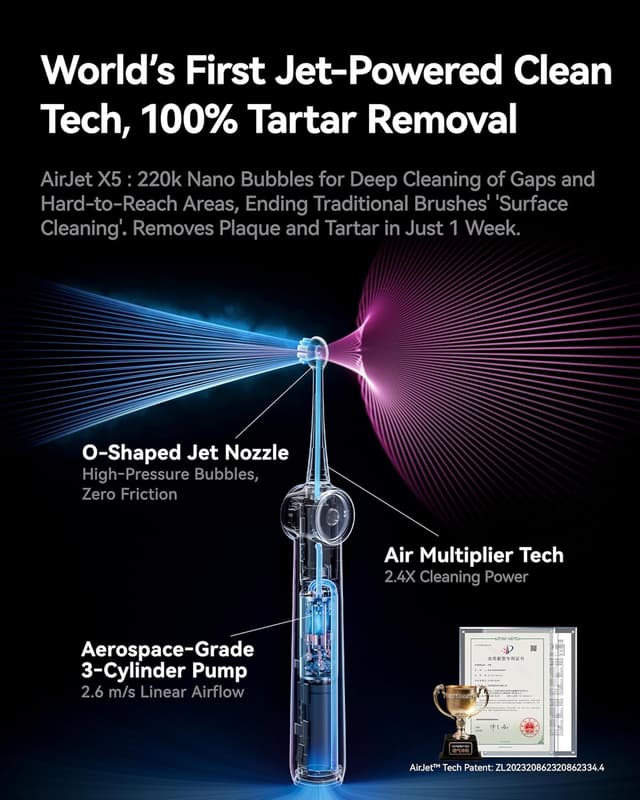 Detalle 2 de RANVOO AirBlast Sonic Toothbrush