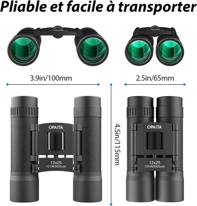 Thumbnail 5 de Jumelles 12x25 compactes pliantes
