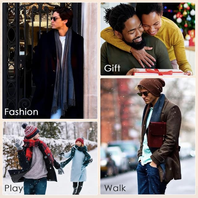 Thumbnail 3 de American Trends Mens Winter Warm Long Soft Scarf 1 🧣