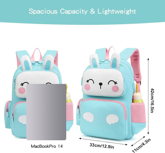 Detalle de SIVENKE Kinderrucksack für Jungen & Mädchen (42 x 33 x 11 cm) – Schulrucksack mit gepolstertem Rücken