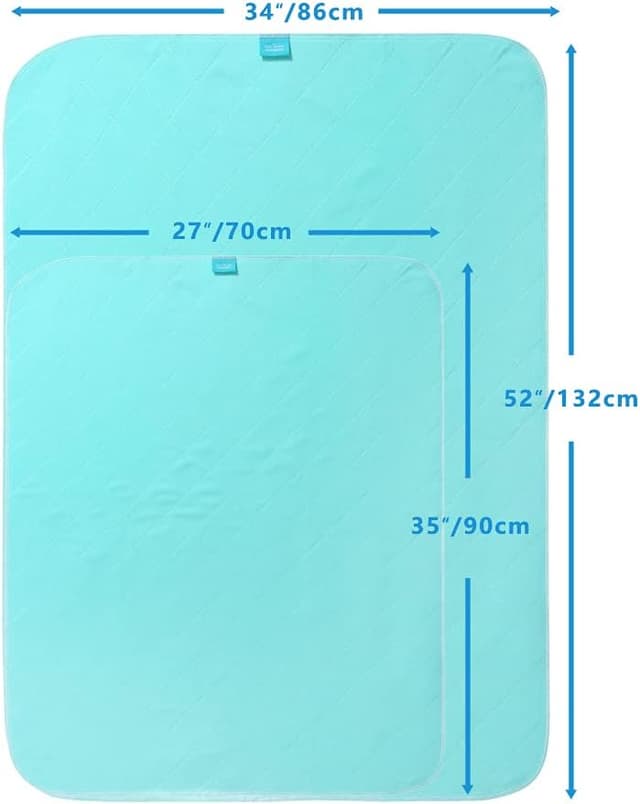Detalle de Beedsooth Traversa impermeabile lavabile 70x90 cm, 4 strati ad alta assorbenza (verde)