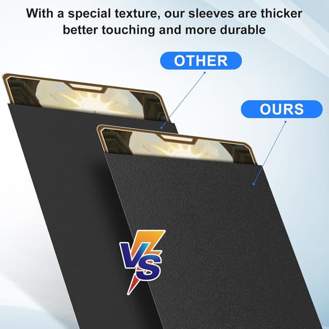 Detalle 2 de Black Card Sleeves Fit for MTG – 300 Pack Perfect Fit Standard Card Sleeves for Trading Cards