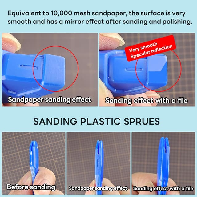 Detalle de Stedi Hobby Model Polishing Tools 4-tlg. – Ultrapräzisions-Feilen für 10.000er Körnung (Glas/Spiegel-Schliff) für Modellbau, Resin & Holz