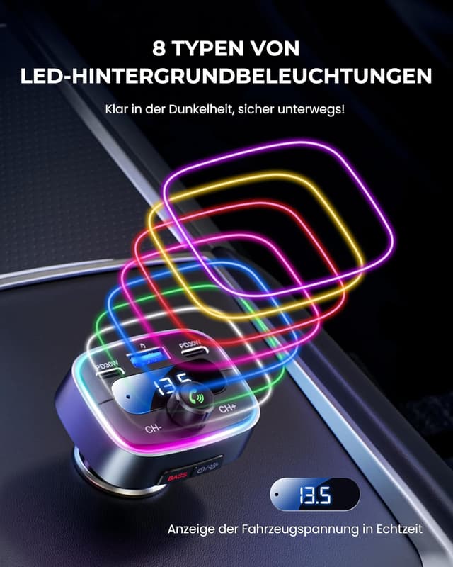 Thumbnail 4 de LENCENT Bluetooth 5.4 FM Transmitter 60 W