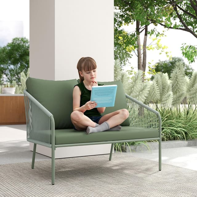 Thumbnail 6 de Canapé de jardin 2 places en résine 240