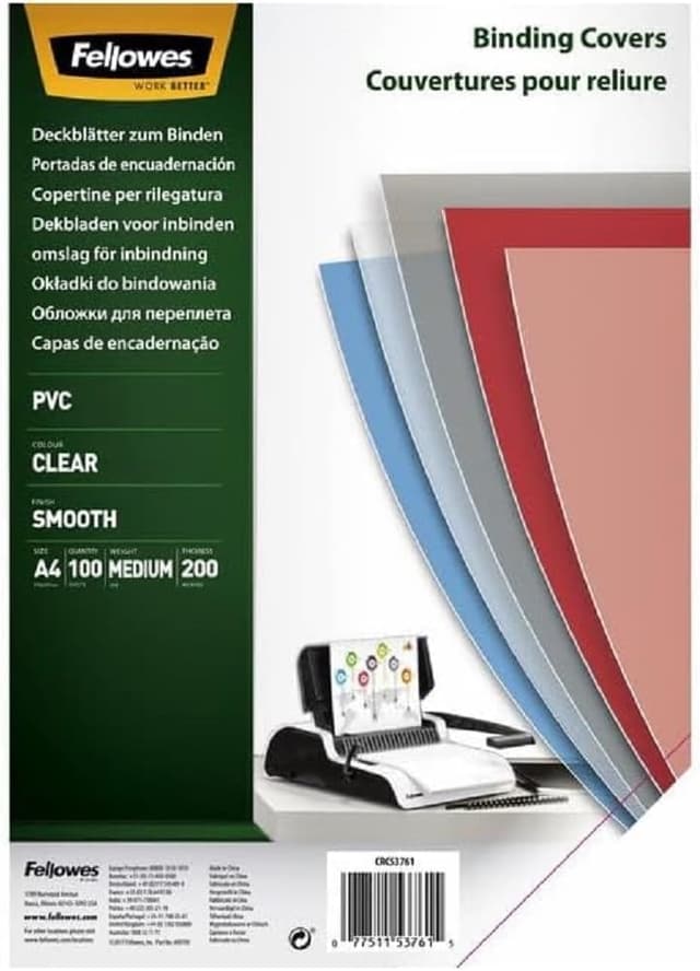 Thumbnail 5 de Fellowes 53764 Copertine PVC A3 200µm 100 pezzi