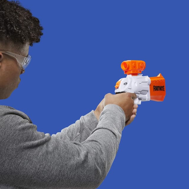 Detalle de Nerf Fortnite SR Blaster (4-Dart Hammer Action) with Removable Scope and 8 Nerf Elite Darts