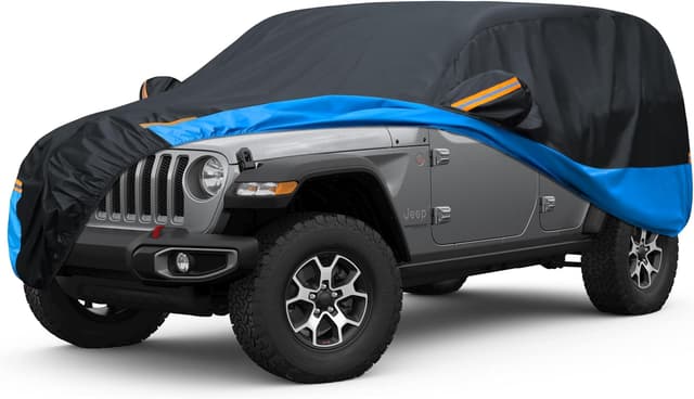 Detalle de FSGRICH Waterproof All-Weather SUV Car Cover with Windproof Straps, UV & Reflective Strips