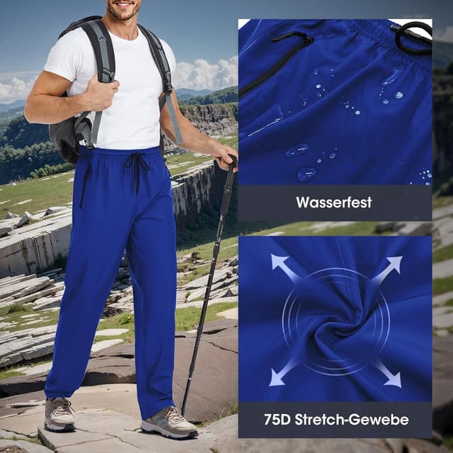 Detalle de BondiTrekk Jogginghose Herren mit Reißverschlusstaschen – Sporthose für Lauftraining, Yoga & Freizeit