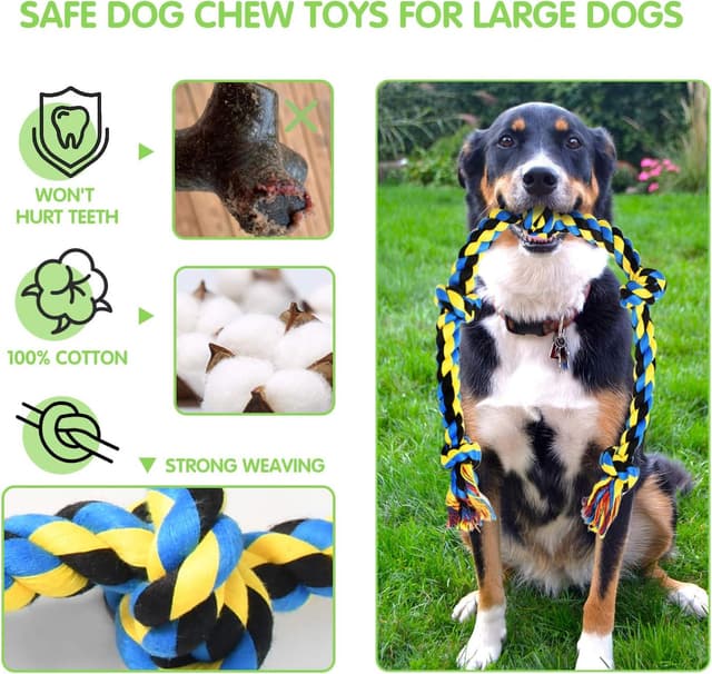 Detalle 2 de SHARLOVY Tough Chew Rope Toys 9 Pack