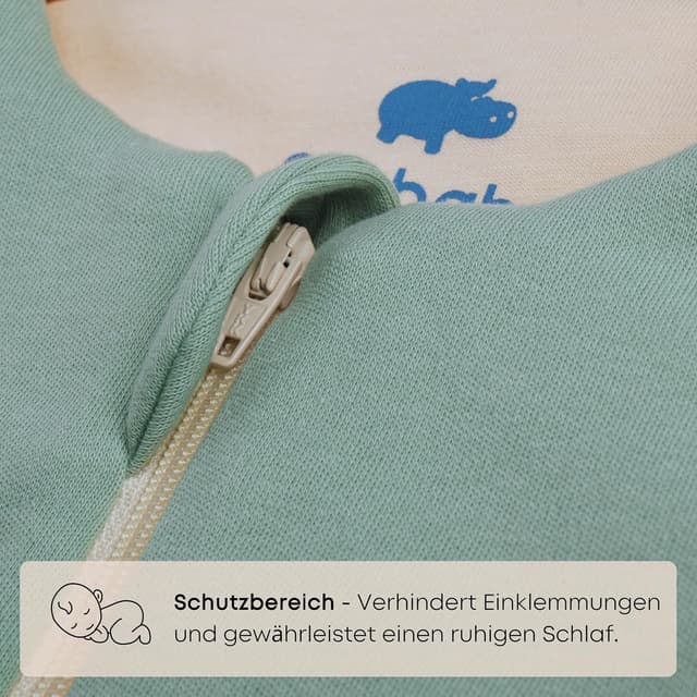 Detalle 2 de Mababu Ganzjahres Baby-Schlafsack mit Füßen, abnehmbaren Ärmeln & 2.5 TOG (100% GOTS Bio-Baumwolle)