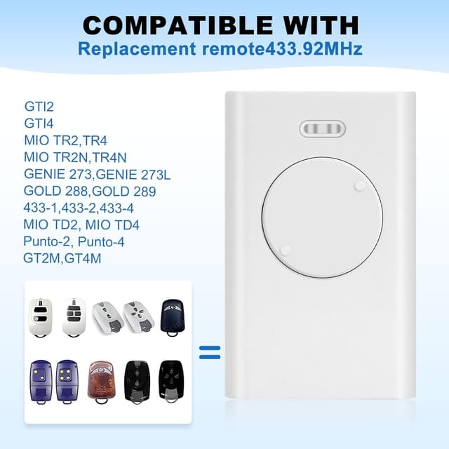 Detalle de Set di 3 Telecomandi Universali FAAC 433 MHz, 2 canali – telecomando sostitutivo per cancello e garage (bianco)