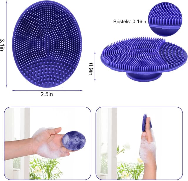 Detalle 2 de INNERNEED Silicone Face Cleansing Scrubber (Pack of 4) for Blackheads, Exfoliating & Massage