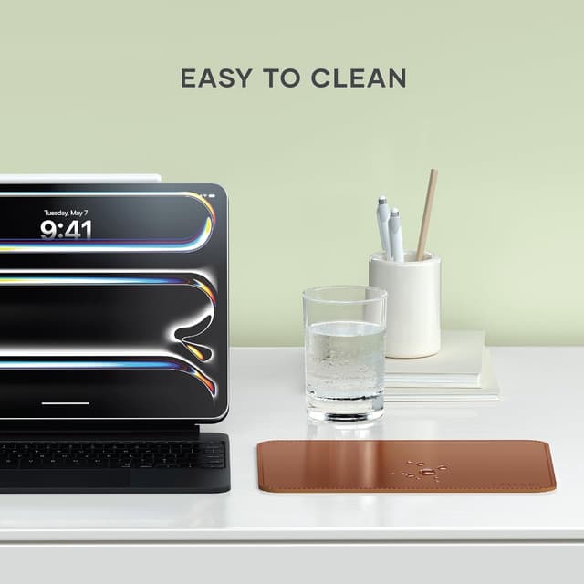 Detalle de Satechi Tappetino Mouse 25 x 19 cm in PU marrone, reversibile e resistente ai graffi per ufficio e casa