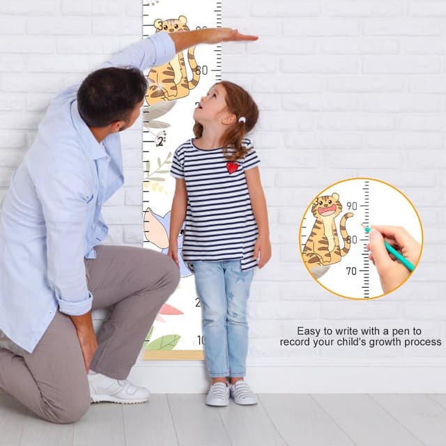 Detalle de Aolso Metro per altezza bambini da parete con tabella crescita Zoo