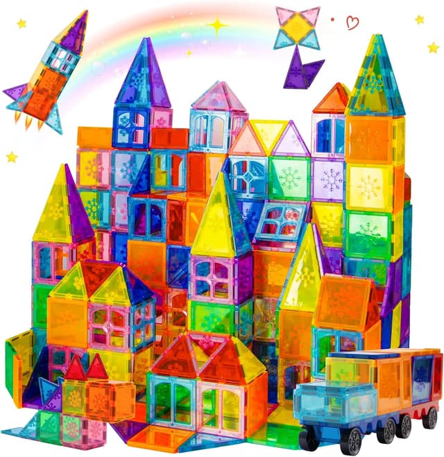 Detalle de Xekel 120PCS magnetic building blocks set 🧩