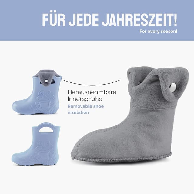 Detalle de Ladeheid Eva Kinder Thermo-Gummistiefel LA-CA-04 – gefüttert für Regen und kalte Tage