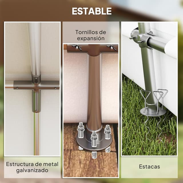 Detalle 2 de Outsunny Cobertizo Jardín Exterior 300x597x257 cm