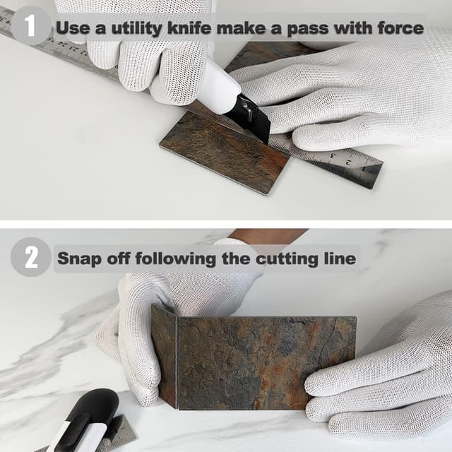 Detalle de AULIGET 200-Piece Rust Slate Peel-and-Stick Backsplash Wall Tiles (3" x 6")