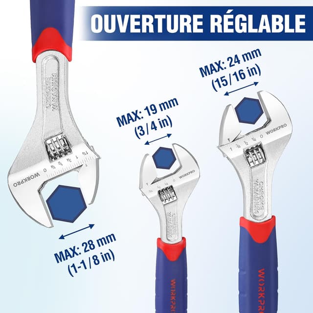 Detalle 2 de WOKRPRO Clés à molette 150-250 mm 🛠