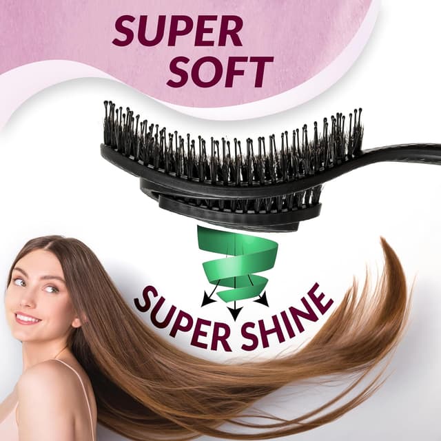 Detalle 2 de Bio Haarbürste ohne Ziepen mit Wildschweinborsten – Entwirrbürste mit Spiral-Design, für nasses & trockenes Haar, Schwarz